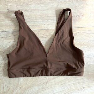 Old Navy Soft-Knit V-Neck Bralette Top Dark Walnut Size Small